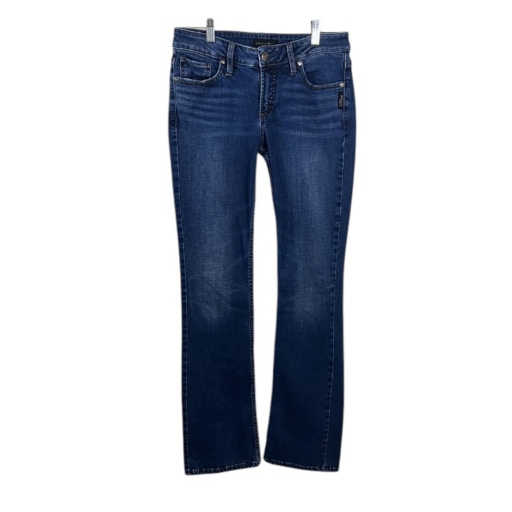Silver Women’s Stretch Mid Rise Boot Cut Blue Jeans  30” X 31.5”